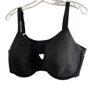 40DDD Deesse Lingerie Bra Black Underwired Full Cup Semi Sheer NOT padded